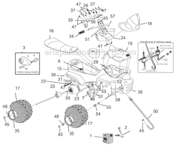 Page A Diagram and Parts List for B8551  Power Wheels Ride-On ATVs